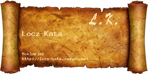 Locz Kata névjegykártya